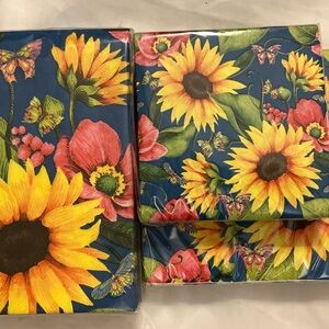 3 packs of Colorful Fall Sunflower Paper Napkins in different sizes 120 in all